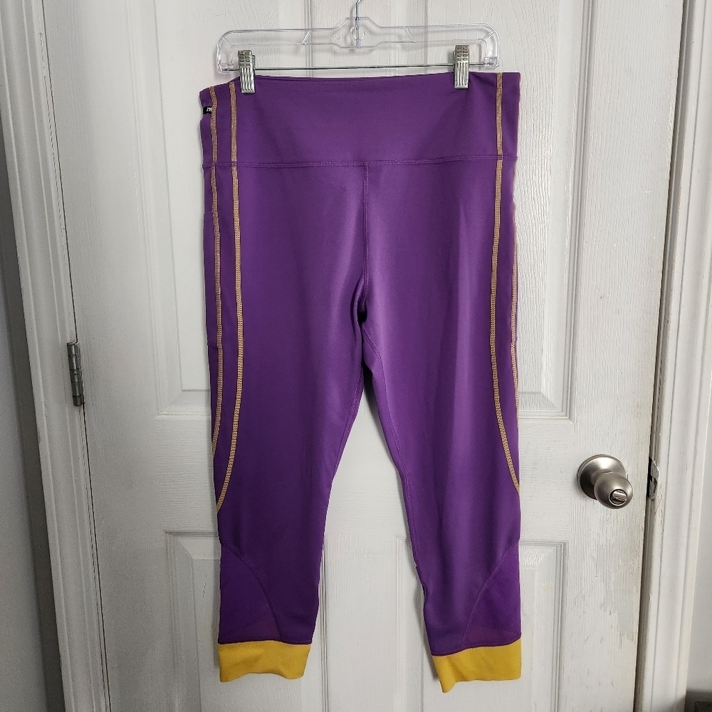 Zyia purple pull on high rise leggings workout jogging athleisure gym sz 16-18 - Picture 2 of 9